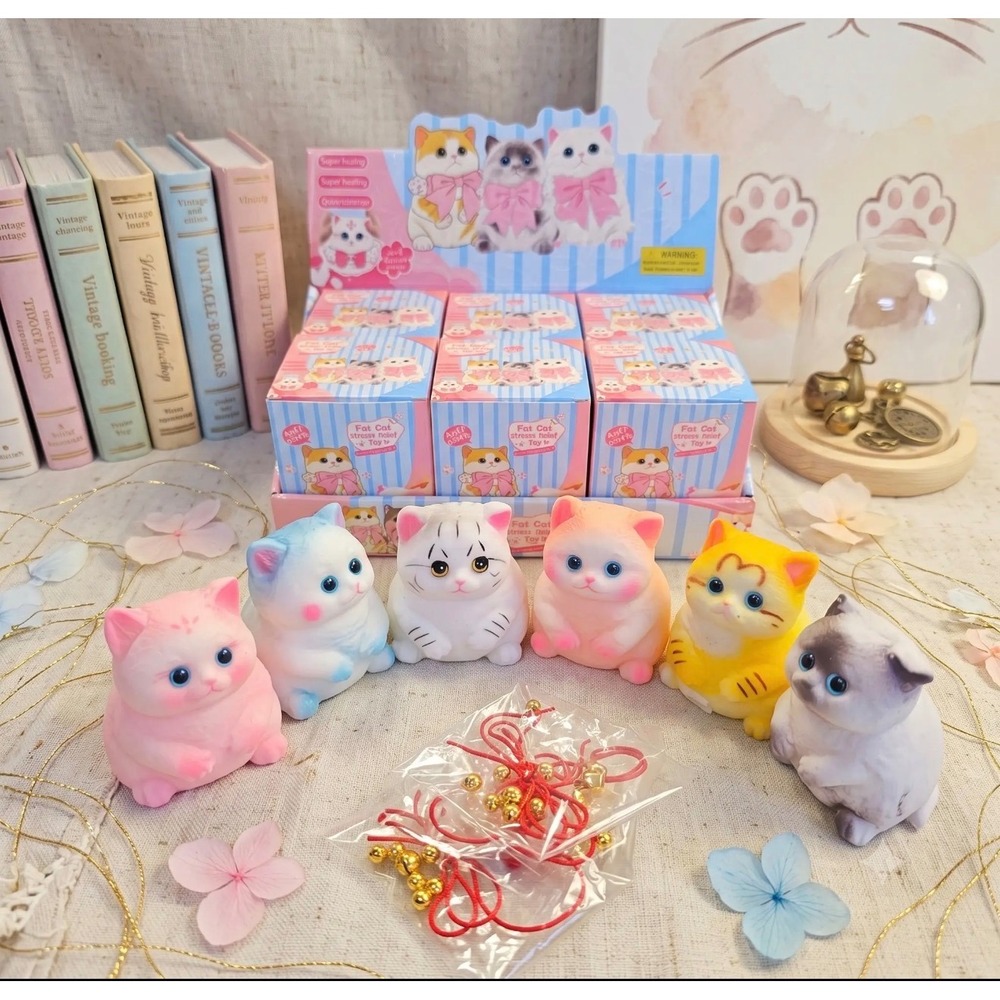 (1) Fat Cat Stress Relief Toy BLIND BOX Squishy Kitten Fidget Sensory Toy